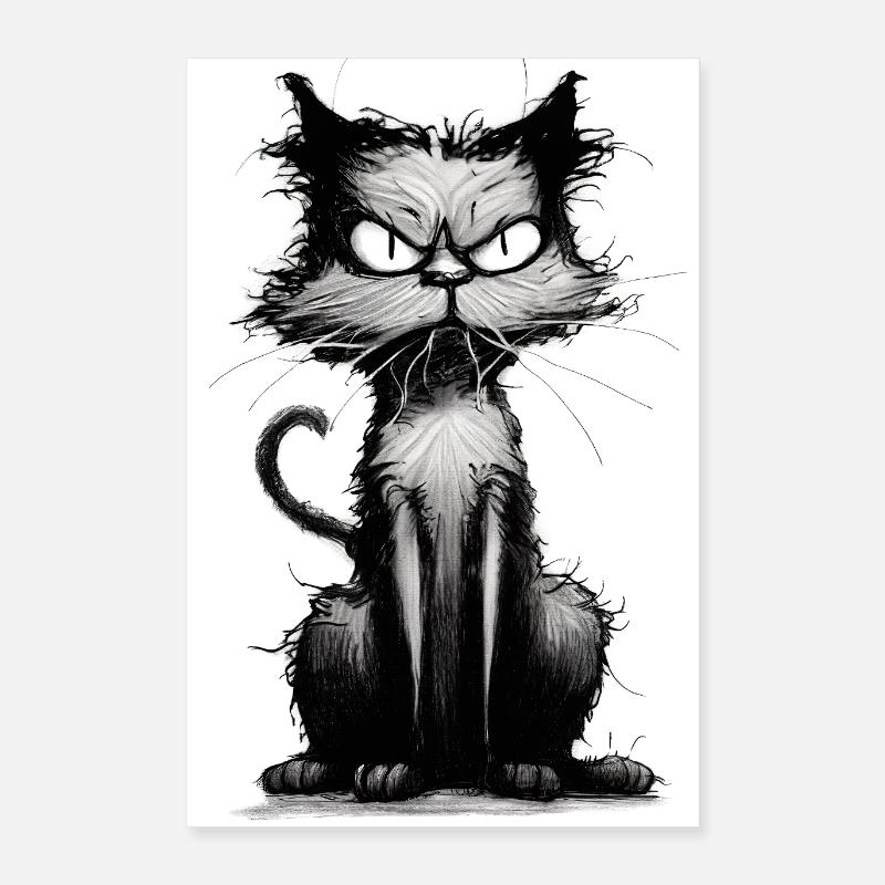 Drôle de chat idiot Poster 40 x 60 cm