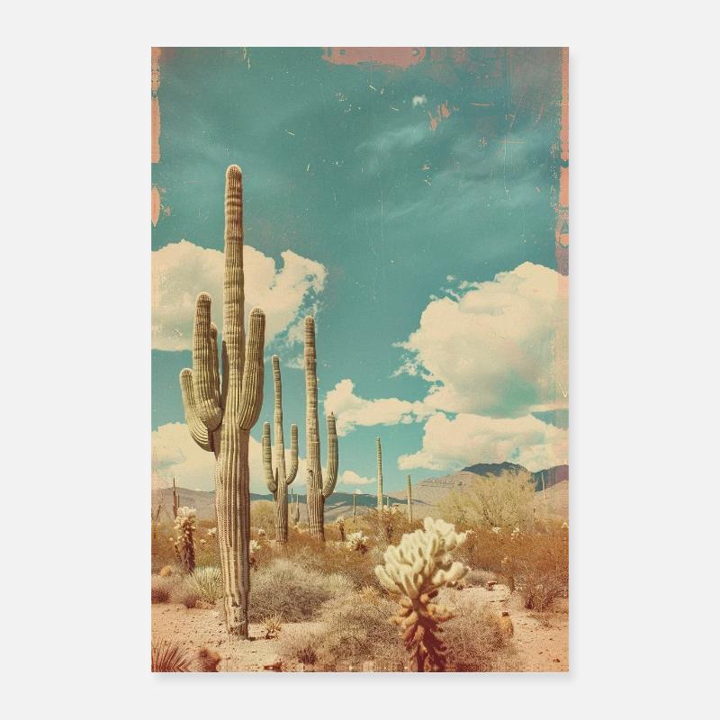 Cacti in the Desert | AI Poster 16" x 24" (40x60 cm)