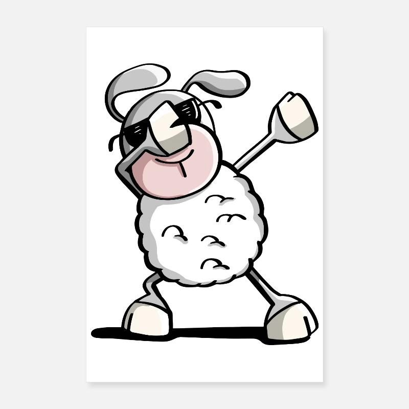 Funny Dab Dance Sheep - Dabbing Sheep - Sheep Poster 16" x 24" (40x60 cm)