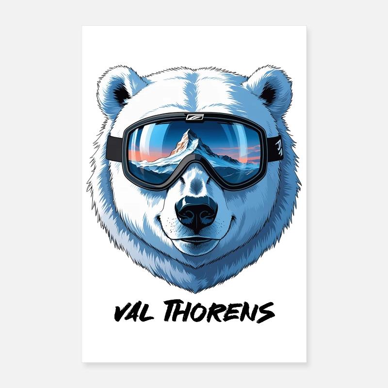 Cadeau Val Thorens Souvenir Ski 3 Vallées Poster 40 x 60 cm