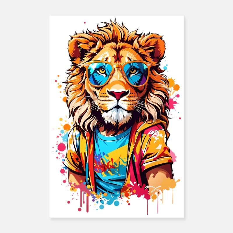 Cool Lion Poster 40 x 60 cm