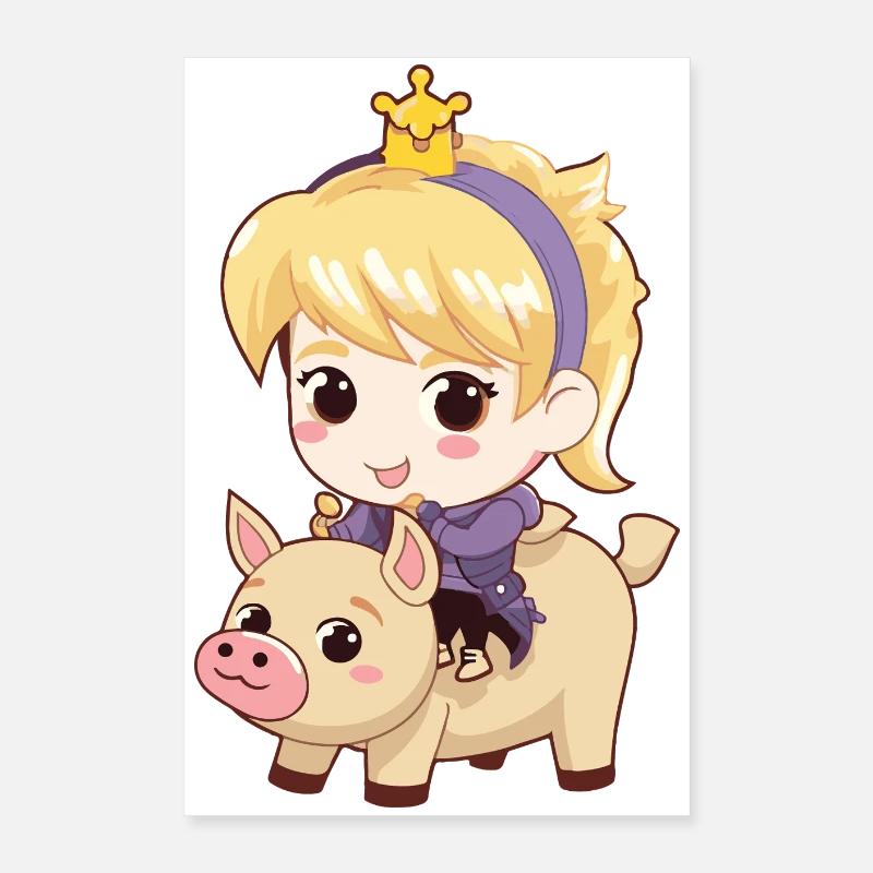 Princesse Cochon Conte de fées Poster 40 x 60 cm