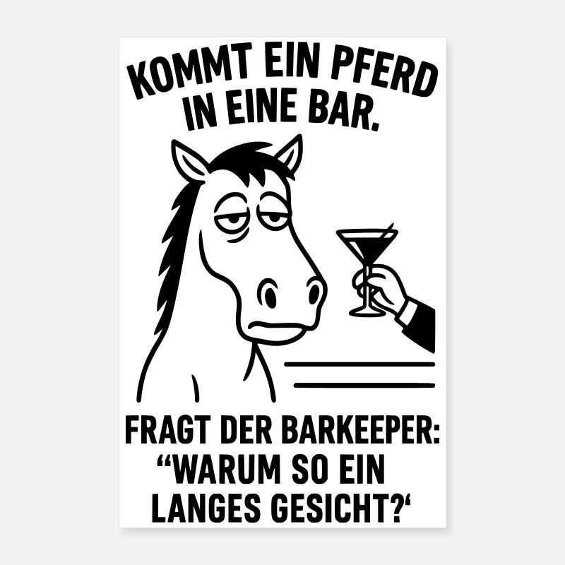 pferd in bar Poster 40x60 cm