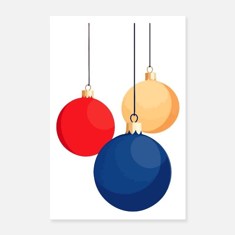 Weihnachtskugeln aufhängen Poster 40x60 cm
