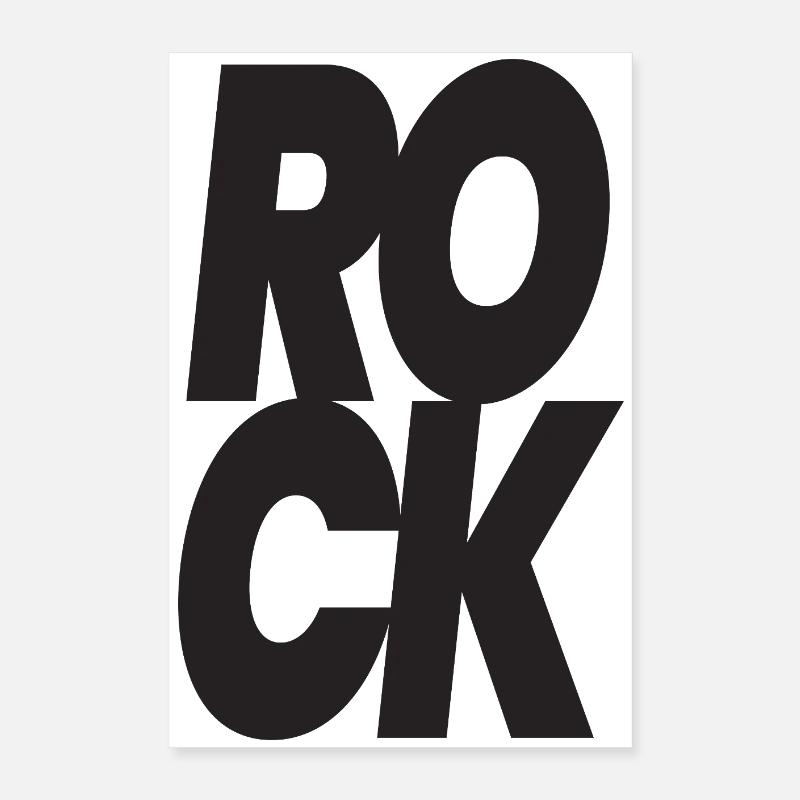 Stacked Rock Typography Poster 16" x 24" (40x60 cm)