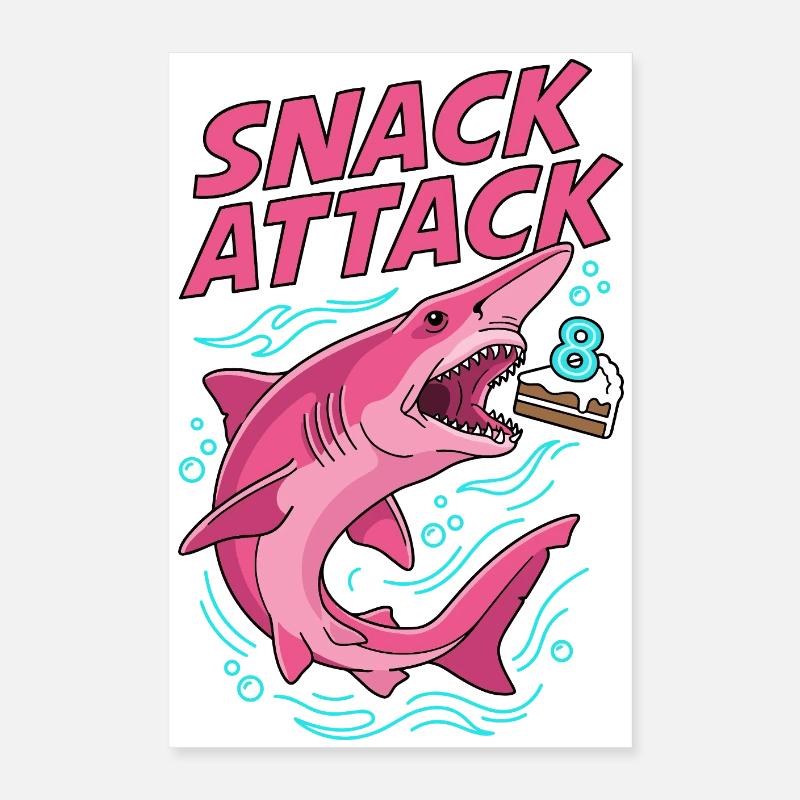 Attaque Snack : 8e anniversaire Shark Poster 40 x 60 cm