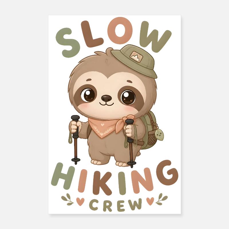 Slow Hiking Sloth Crew Poster 16" x 24" (40x60 cm)