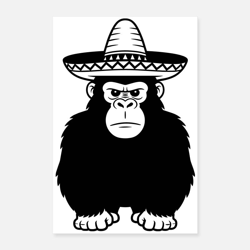 gorilla sombrero Poster 16" x 24" (40x60 cm)