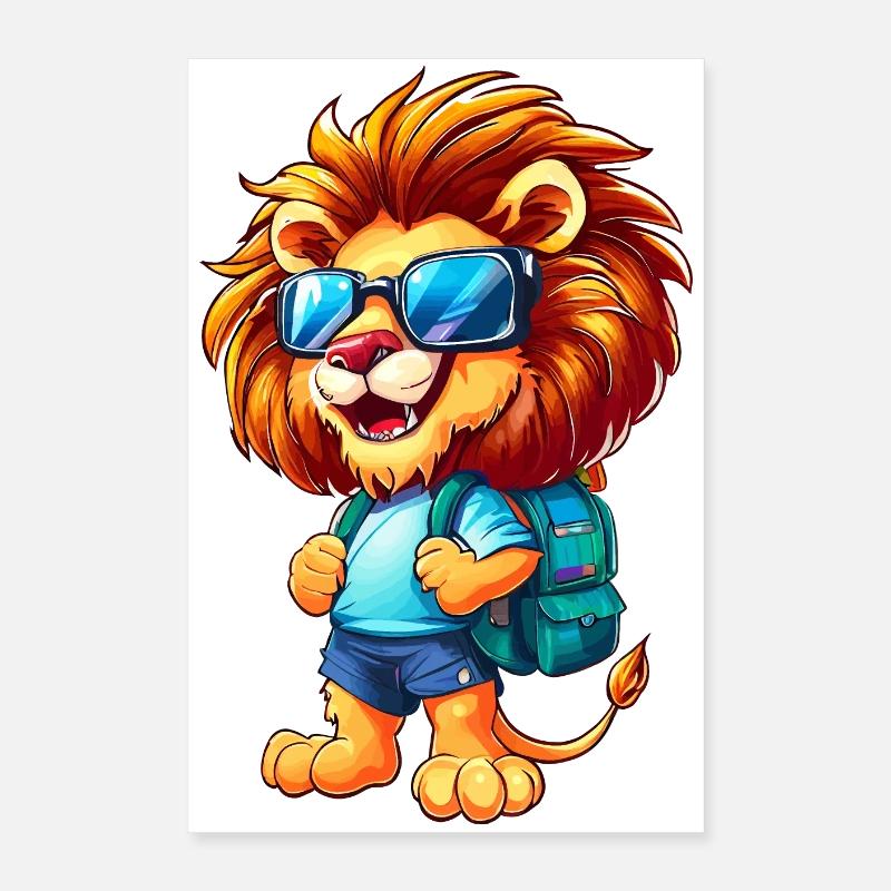 Joyful Lion Back to School Poster 16" x 24" (40x60 cm)