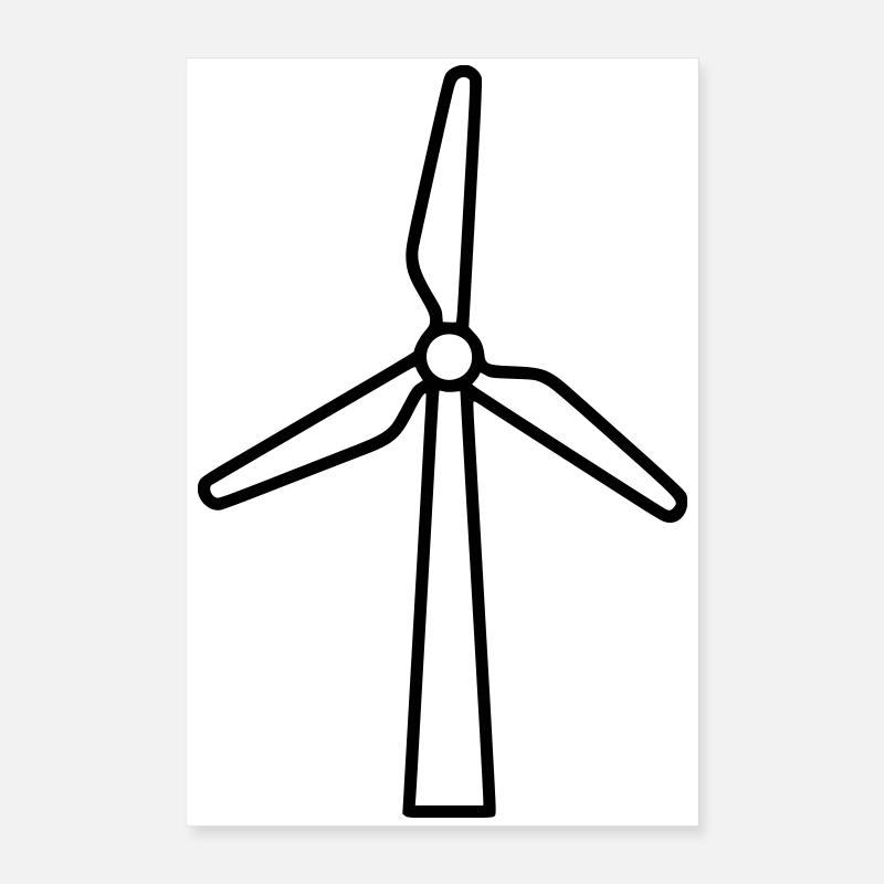 Wind turbine | Renewable Energy Statement Vector Poster 16" x 24" (40x60 cm)