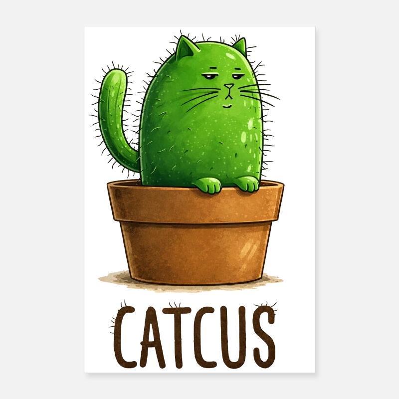 Catcus – Cactus Cat avec Attitude Poster 40 x 60 cm