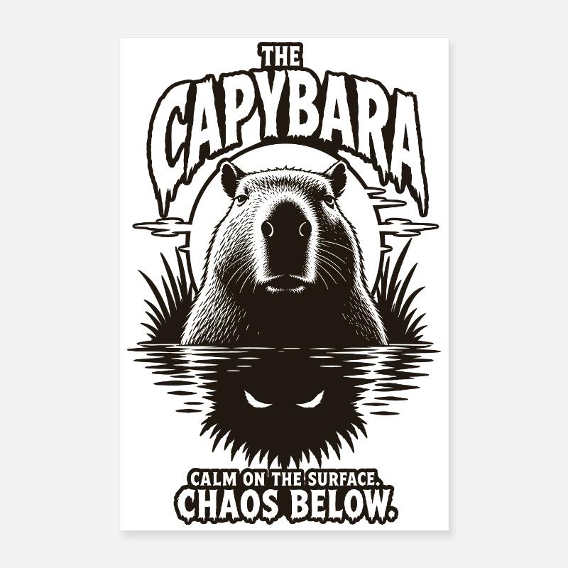 Capybara Chaos Horror Design Poster 40x60 cm