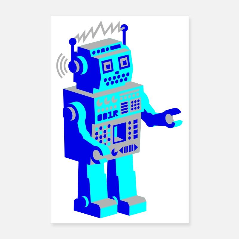 robotnik dance - old school robots Poster 40x60 cm