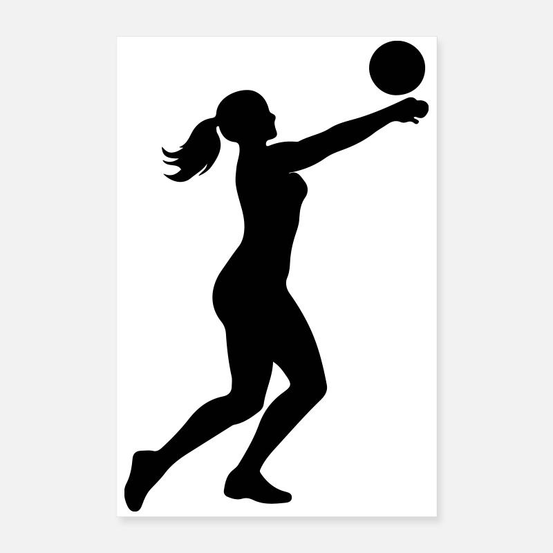 Silhouette de volley-ball Poster 40 x 60 cm