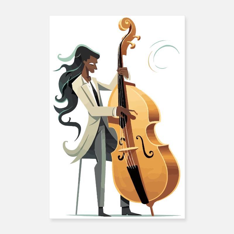 Cello master in modern style Poster 16" x 24" (40x60 cm)