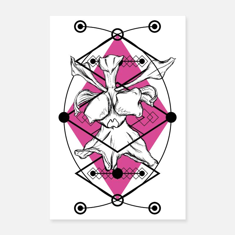 Orchideengeometrischer Raum Poster 40x60 cm