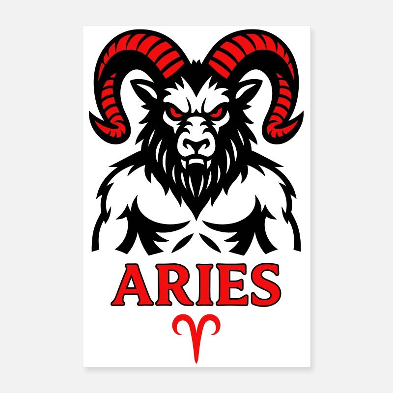Aries zodiac sign with horns symbol Poster 16" x 24" (40x60 cm)