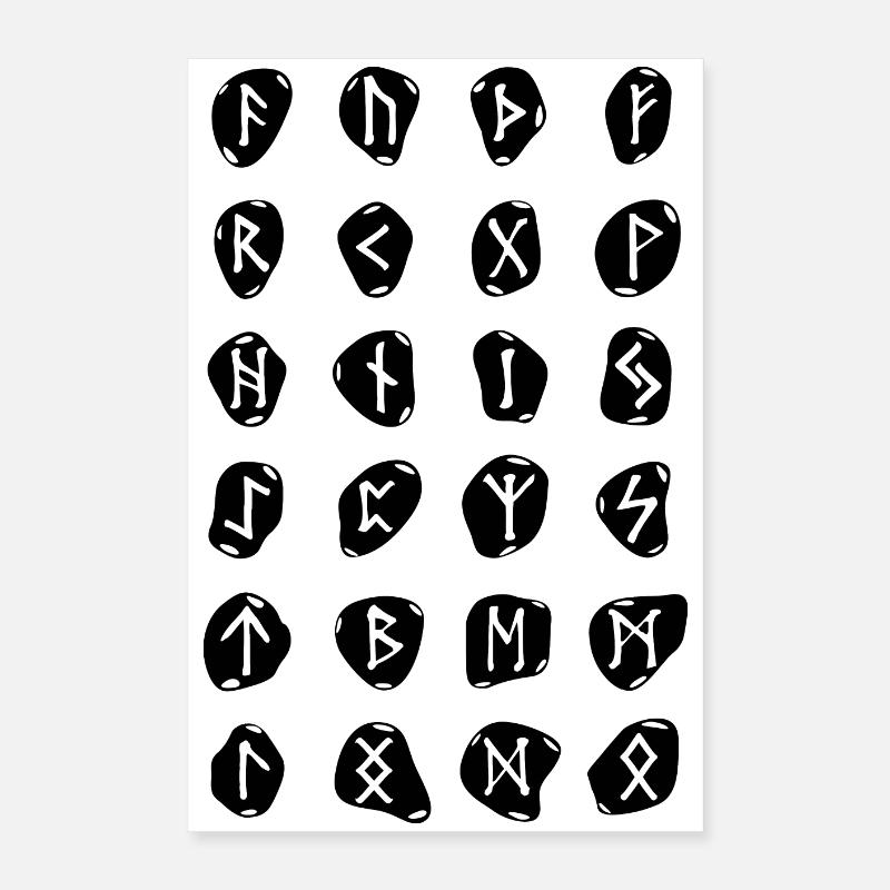 Runes symbole viking Poster 40 x 60 cm