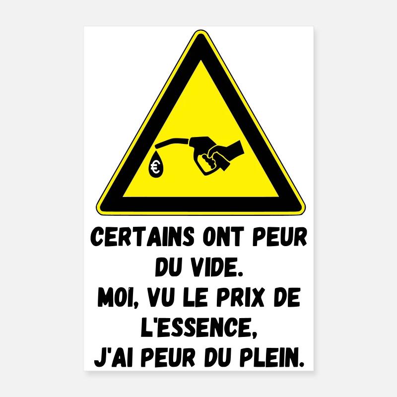Peur du plein d'essence Poster 40 x 60 cm