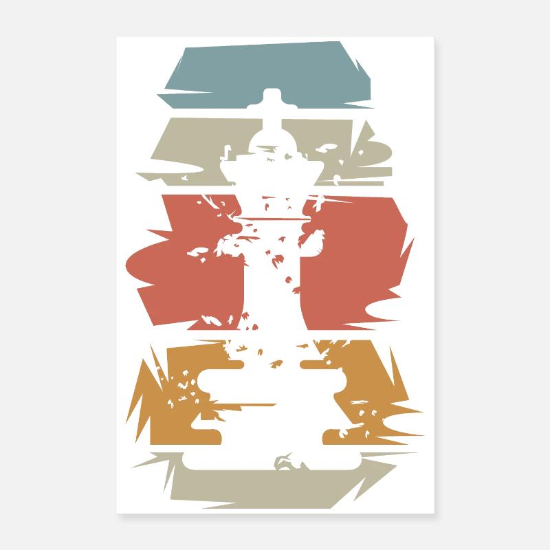 Icône d’illustration vintage de jeu de roi d’échecs rétro Poster 40 x 60 cm
