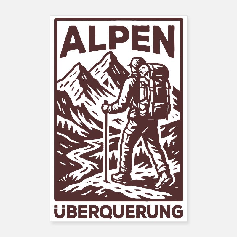 Alpen Überquerung - Wandern Poster 40x60 cm