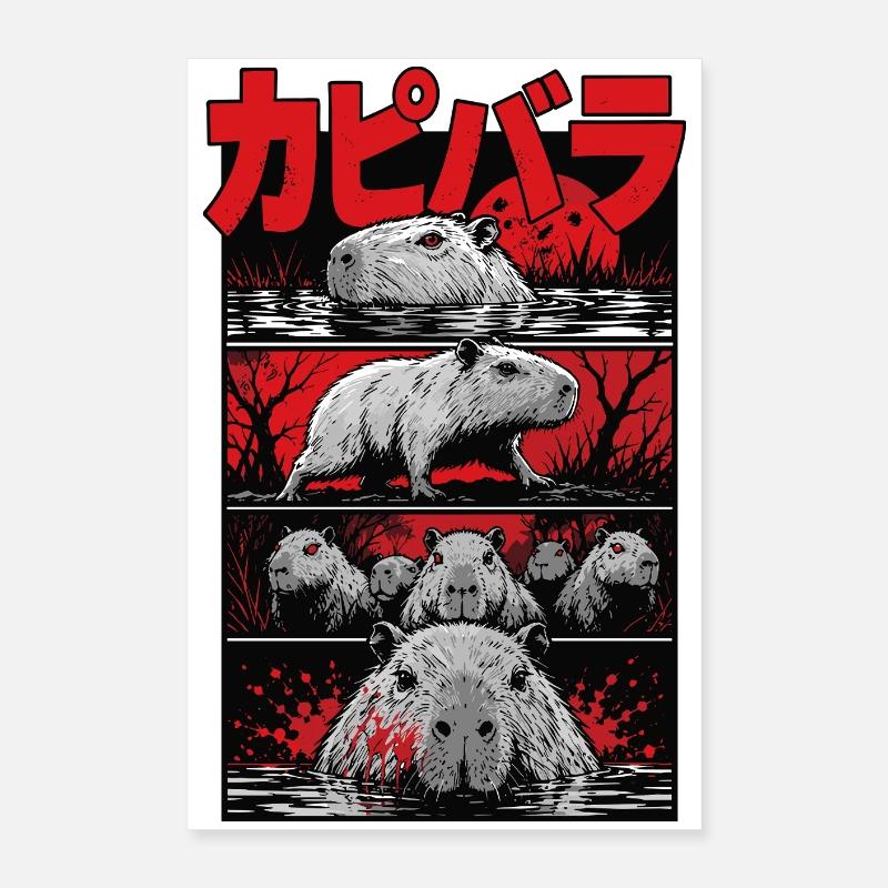 Blutsee Capybara Horror Poster 40x60 cm