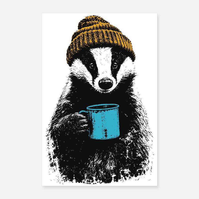 Coffee Badger Poster 16" x 24" (40x60 cm)