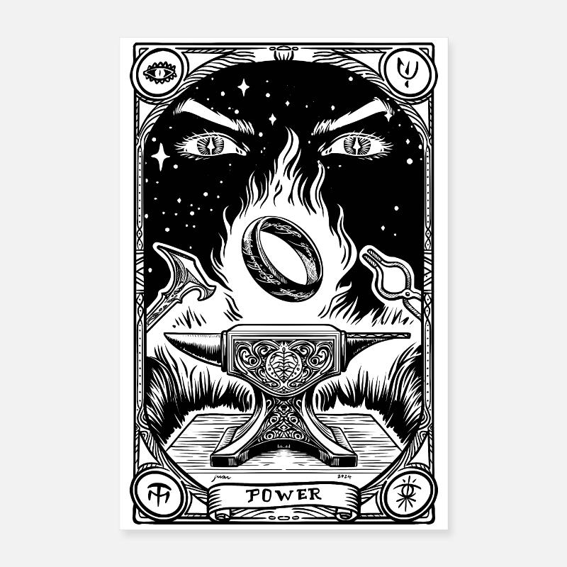 Ein Ring Tarot schwarz Poster 40x60 cm