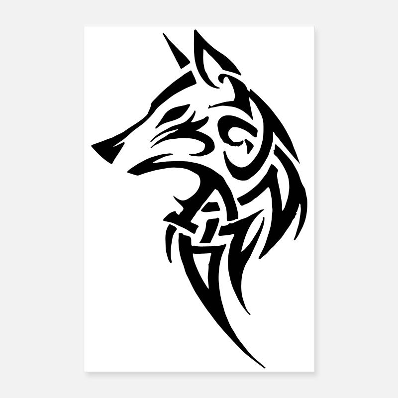 Wolf Tribal Poster 40x60 cm