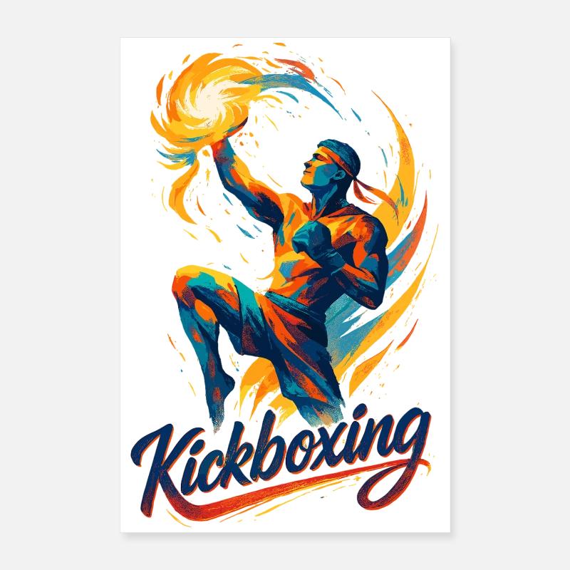 Kickboxen Boxer Kämpfer dynamisch Geschenk Poster 40x60 cm