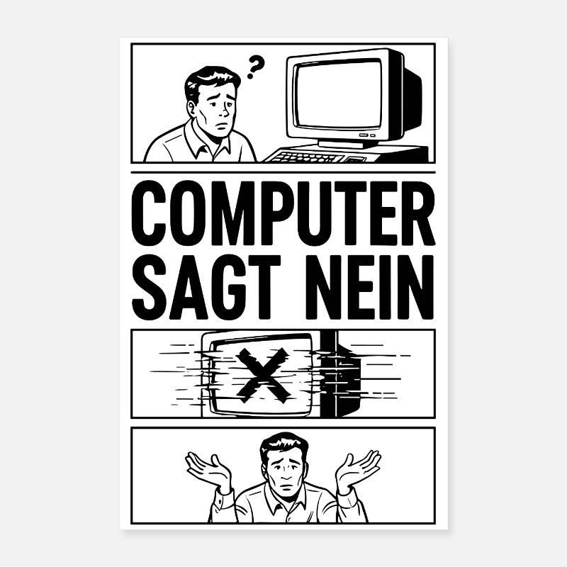 Computer sagt Nein Comic Design Poster 40x60 cm