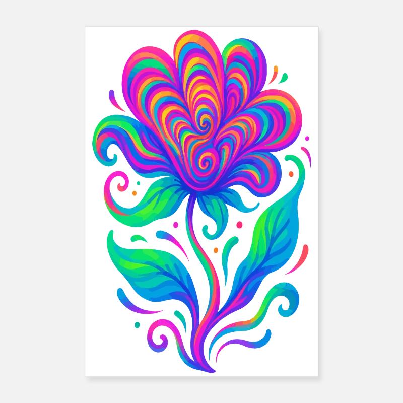 Lebendige Regenbogen-Herzblume Poster 40x60 cm