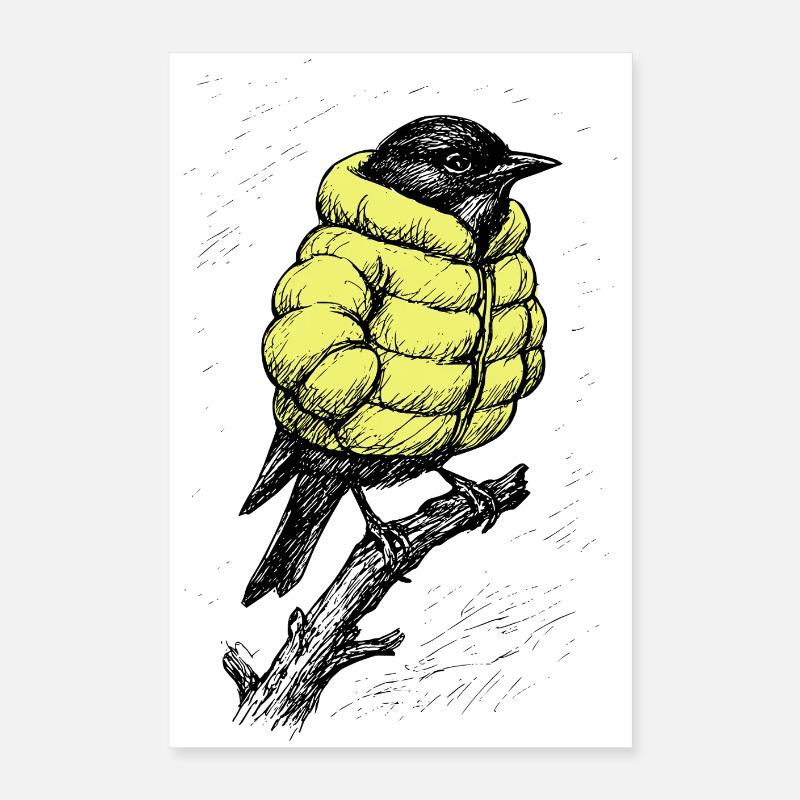 Winter Vögelchen Poster 40x60 cm