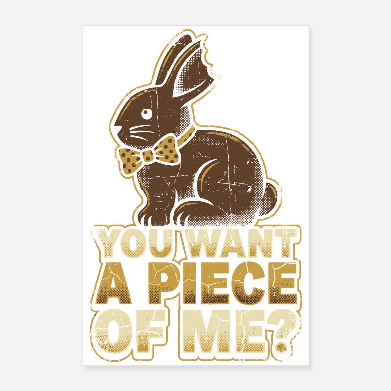 Lapin avec nœud papillon – Tu veux un morceau de moi Poster 40 x 60 cm
