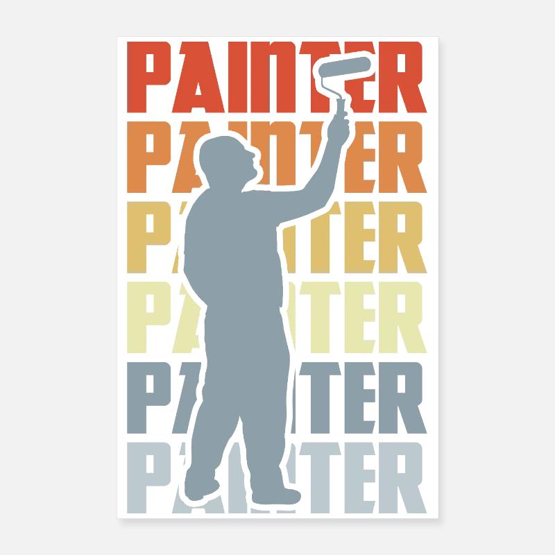 Peintre Varnisher Rétro Poster 40 x 60 cm