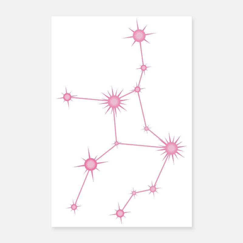 Jungfrau Stern Sternbild Sternzeichen Pastellrosa Poster 40x60 cm