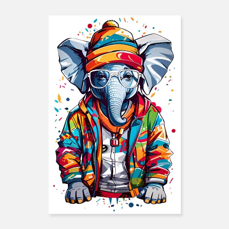 Éléphant cool Poster 40 x 60 cm