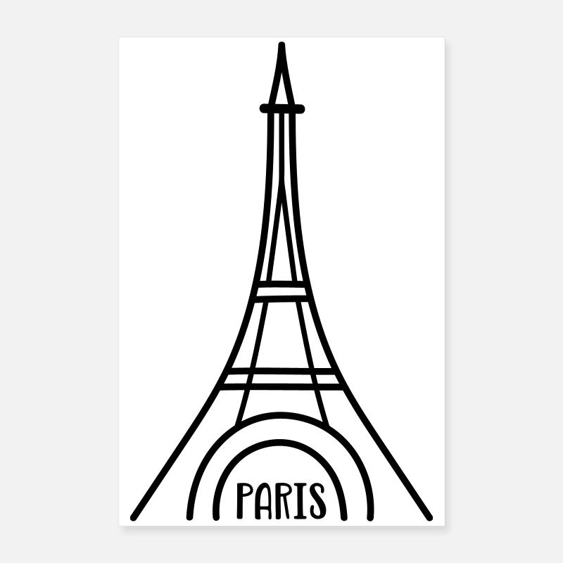 Paris avec la Tour Eiffel Poster 40 x 60 cm
