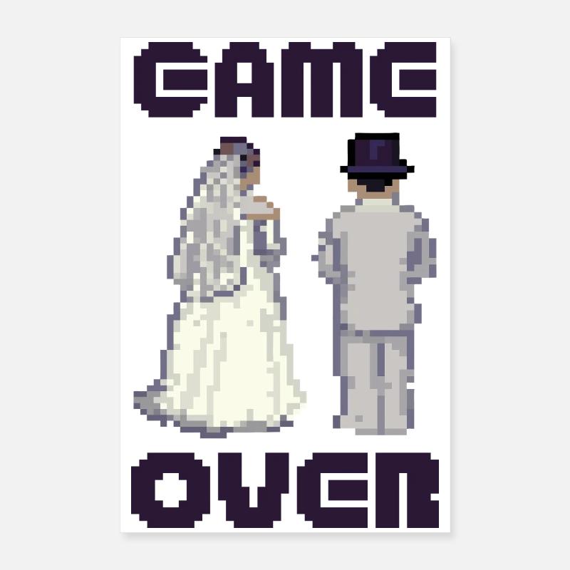 GAME OVER Polterabend Brudgom Poster 40x60 cm