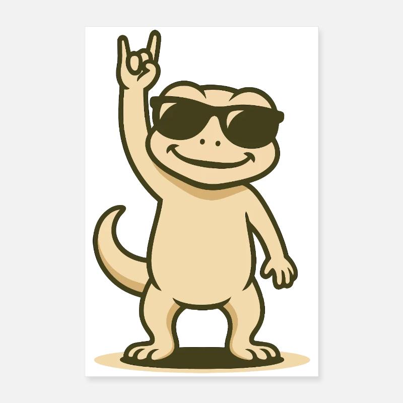Bébé Gecko à bascule Poster 40 x 60 cm