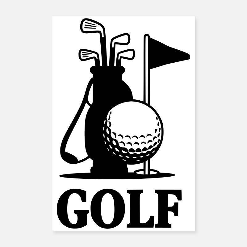 Lettrage de golf avec du matériel de golf Poster 40 x 60 cm
