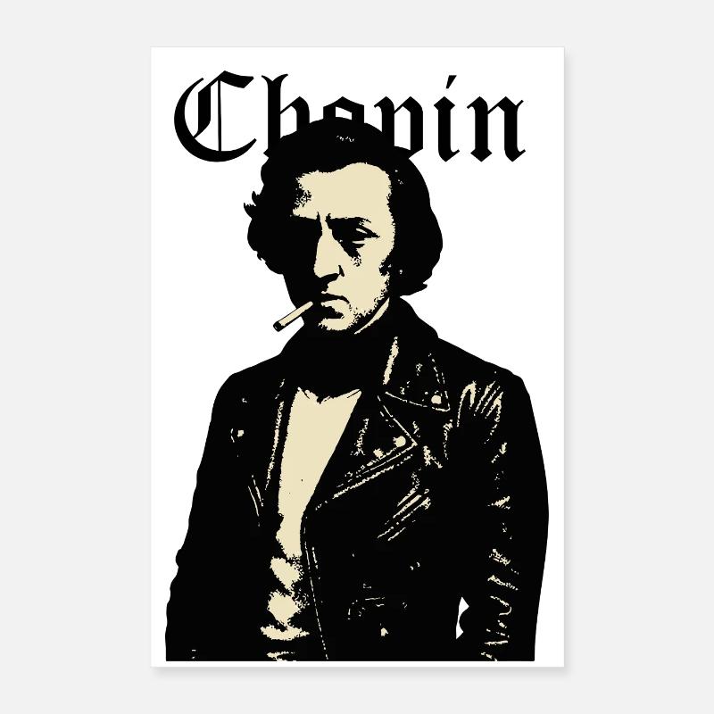 Chopin Noir Rebell Lederporträt Poster 40x60 cm