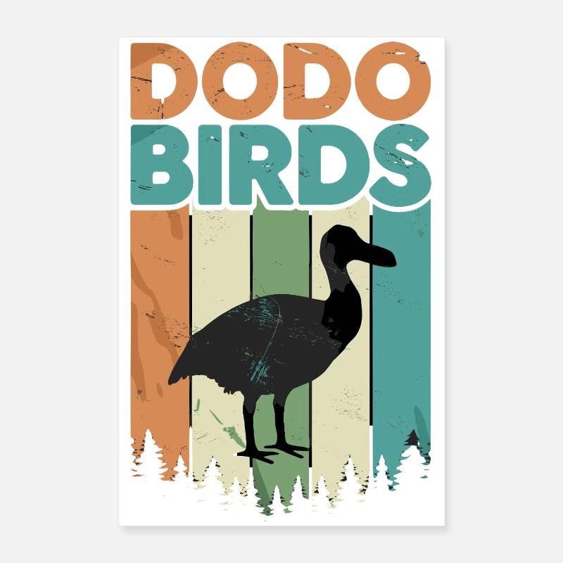 Dodo Birds Oiseau Rétro Vintage Extinctus Poster 40 x 60 cm