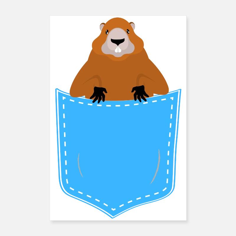 marmotte dans une poche Poster 40 x 60 cm