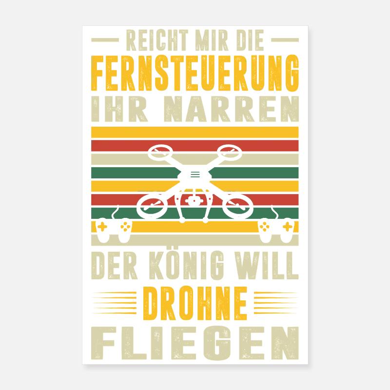 Accessoires de pilote de drone Drone Pilote de drone Cadeau Poster 40 x 60 cm