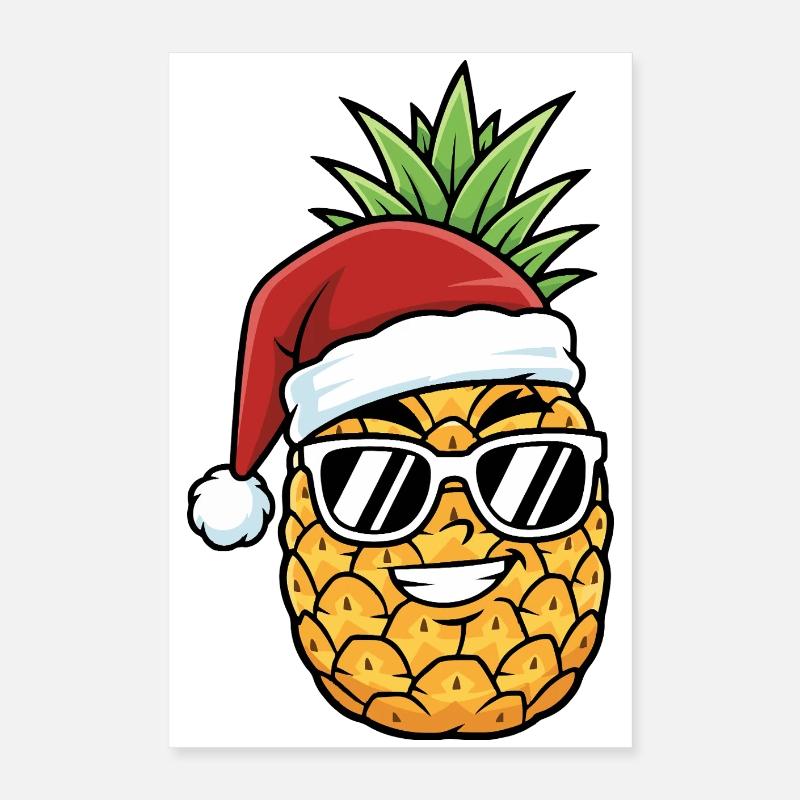 Art de l’ananas de Noël Poster 40 x 60 cm