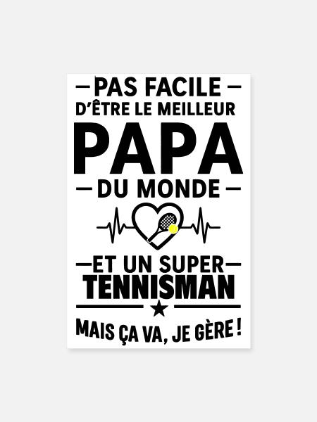 Heart + Tennis – Super Dad Tennis Player - Poster 16" x 24" (40x60 cm) - white - Front