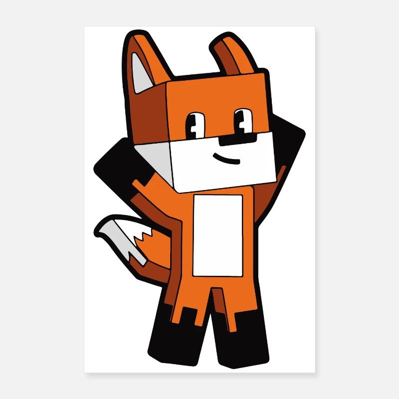 Colorful Voxel Fox Poster 16" x 24" (40x60 cm)