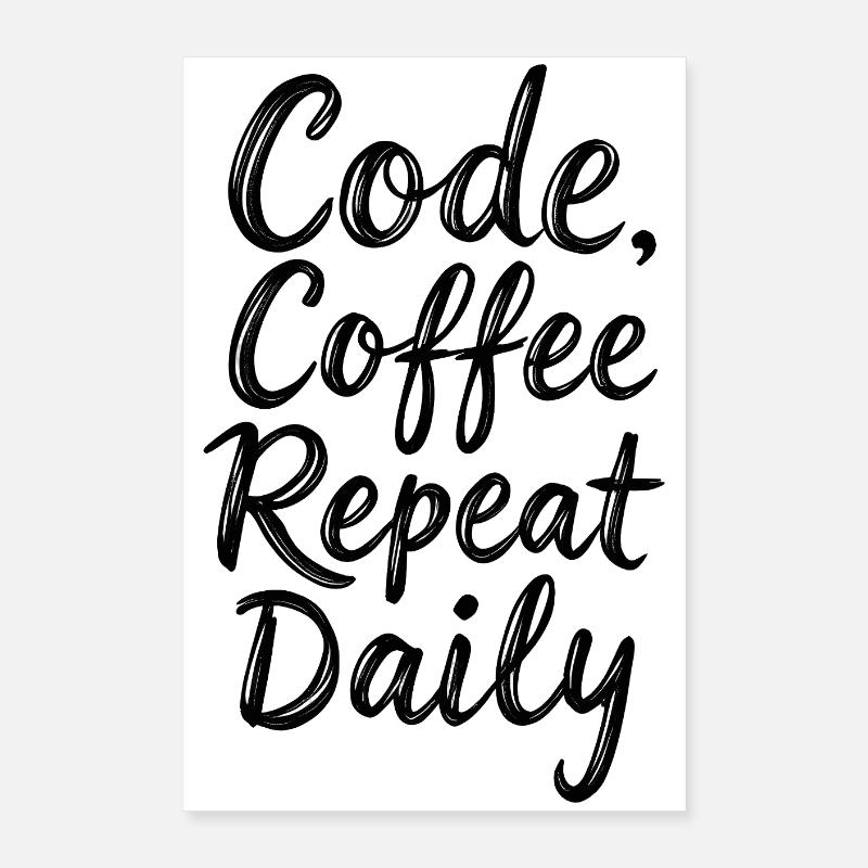 Code Sleep Debug Repeat Programmer Shirt Poster 40 x 60 cm