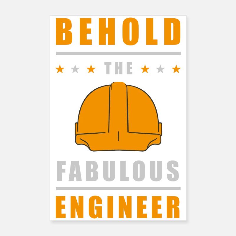 Fabelhafter Ingenieur Helm - Poster 40x60 cm - Weiß